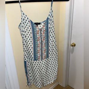 Women’s blue and white romper